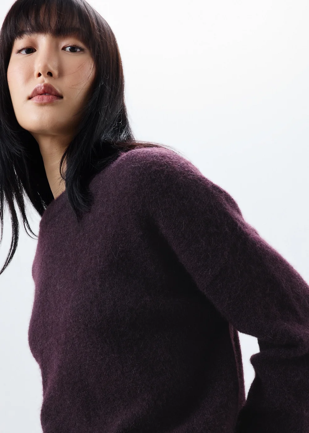 Plum Fluffy Jumper - S Image 2