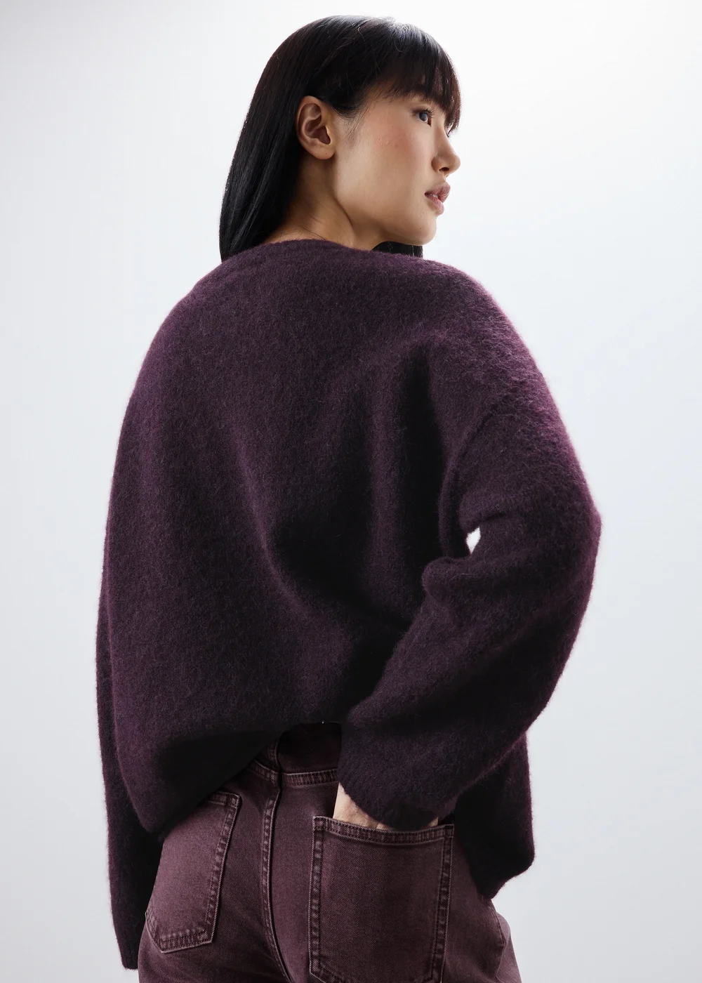Plum Fluffy Jumper - S Image 1