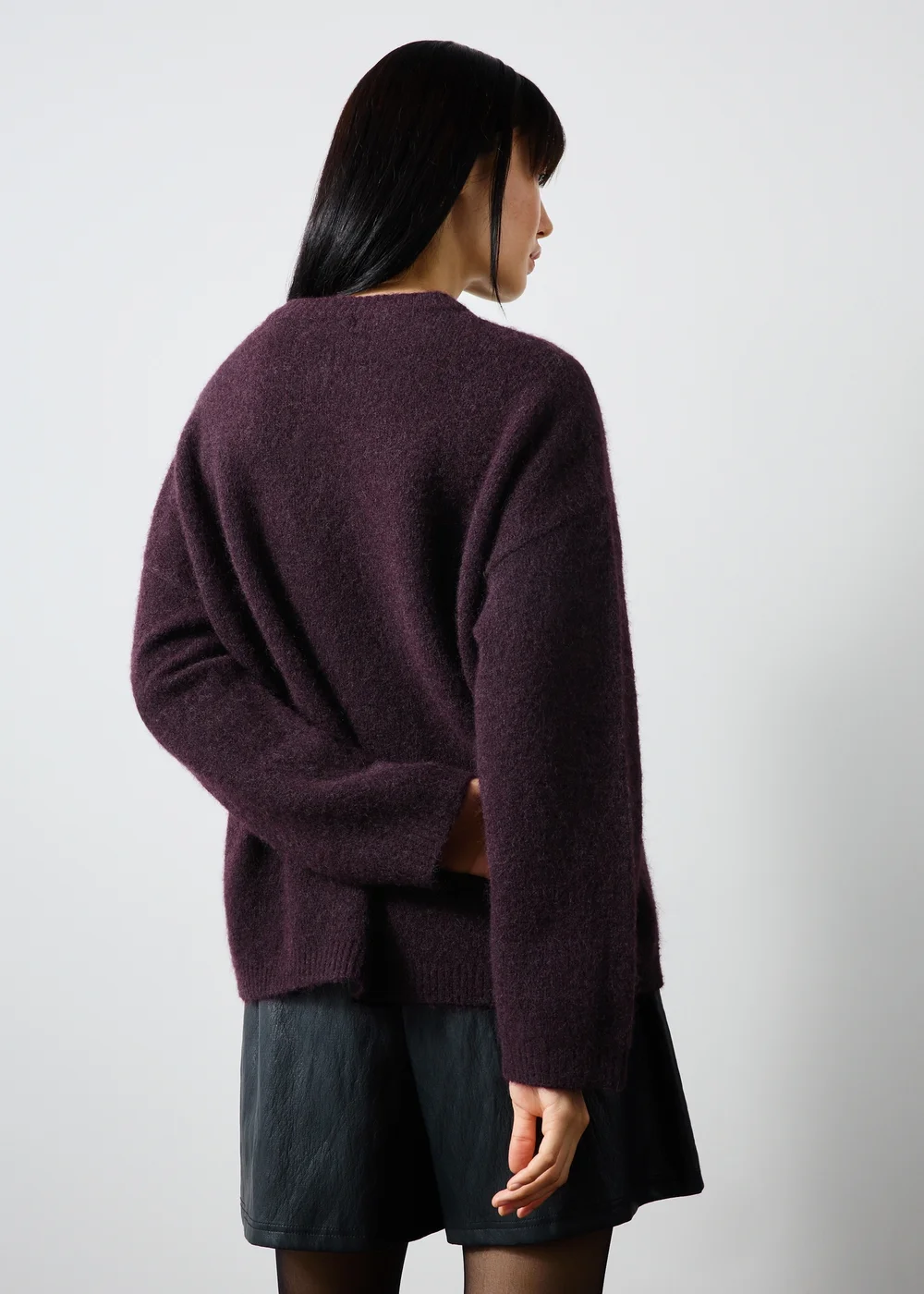 Plum Alpaca Blend Fluffy Jumper - XS Image 2