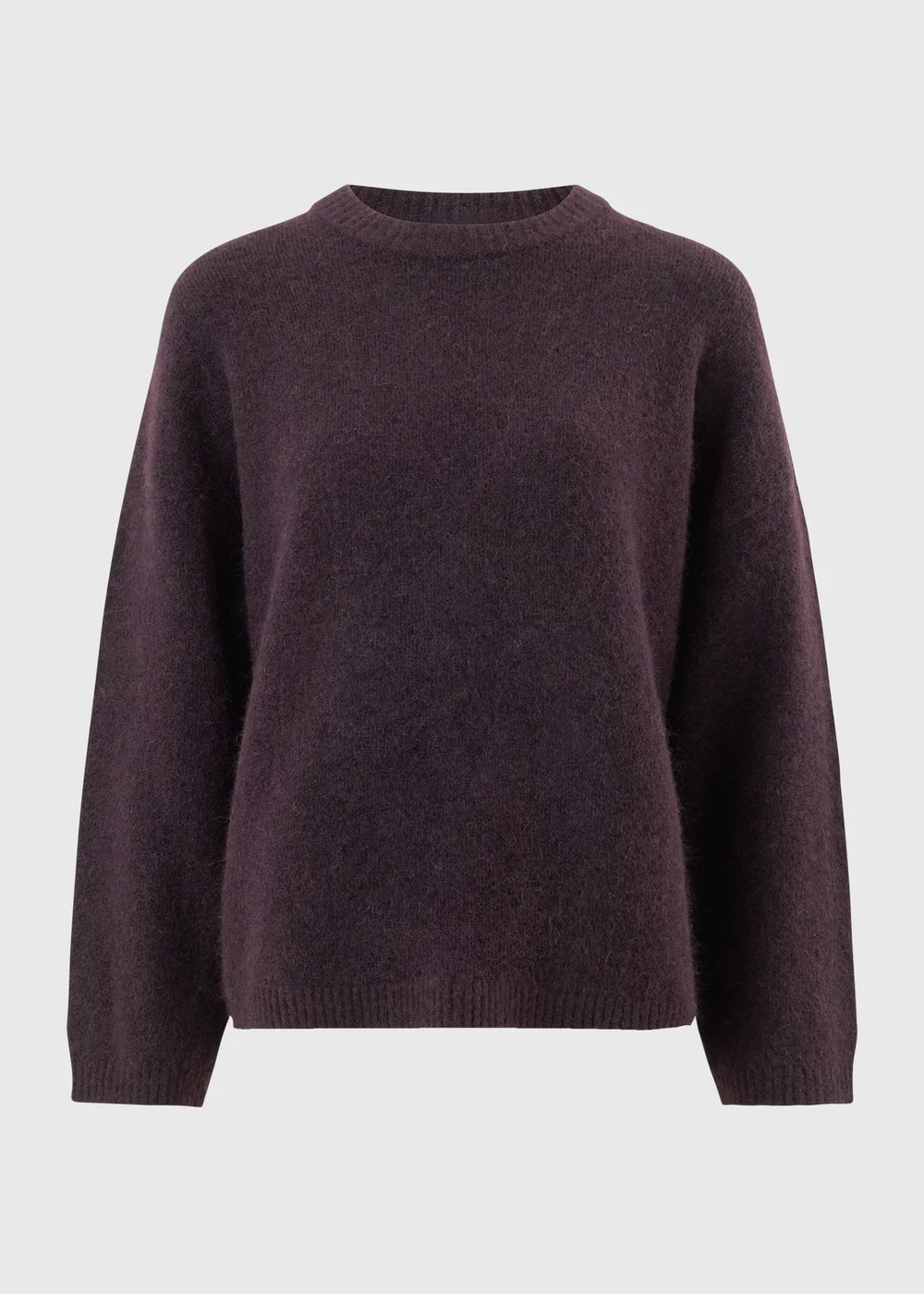 Plum Alpaca Blend Fluffy Jumper - XS Image 5