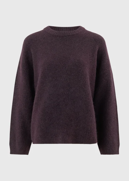 Plum Alpaca Blend Fluffy Jumper - XS Image 5