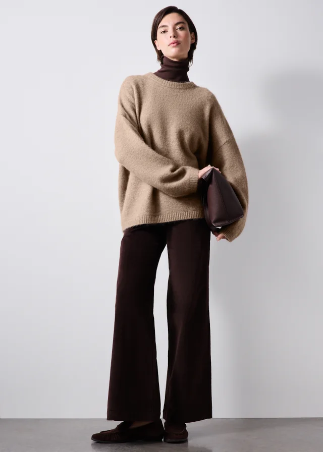 Oatmeal Alpaca Blend Fluffy Jumper