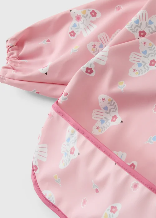 Baby Pink Birdie Coverall Bib - One Size Image 2