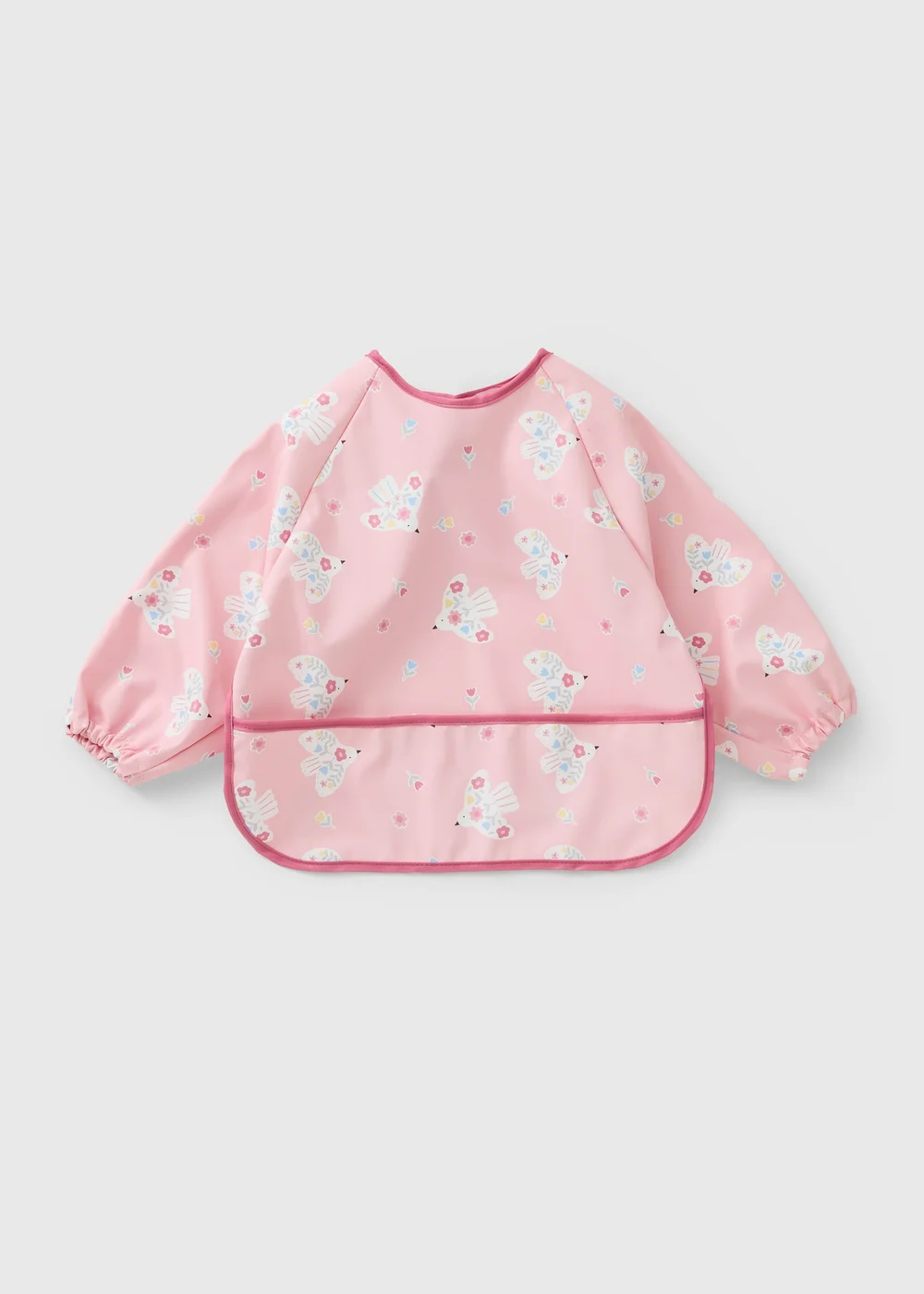Baby Pink Birdie Coverall Bib - One Size Image 1