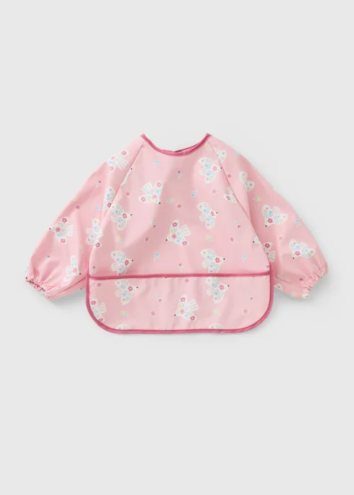 Baby Pink Birdie Coverall Bib - One Size Image 1