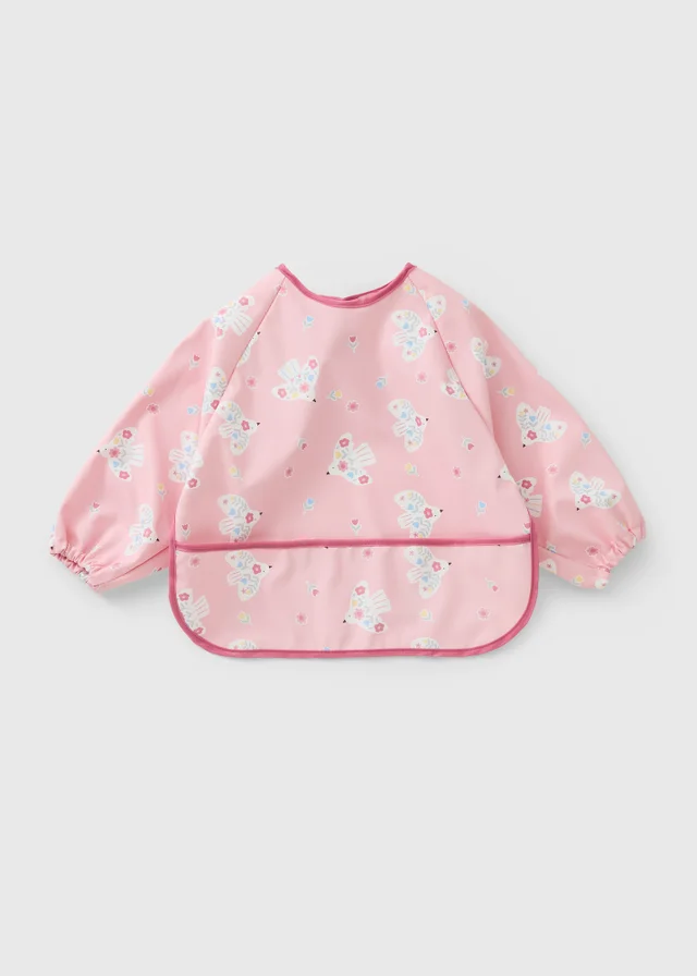 Baby Pink Birdie Coverall Bib