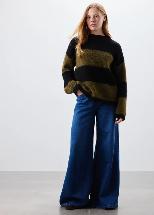 Black Stripe Fluffy Jumper - XS Image 4