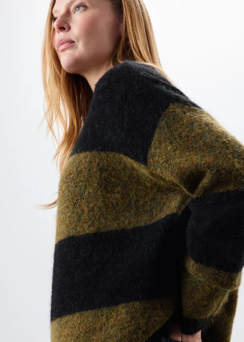 Black Stripe Fluffy Jumper - XS Image 3