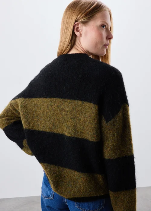Black Stripe Fluffy Jumper - XS Image 2