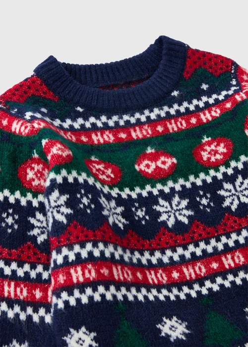 Boys Navy Fairisle Matching Family Christmas Jumper (1-13yrs) - 1-1.5 Yrs Image 2