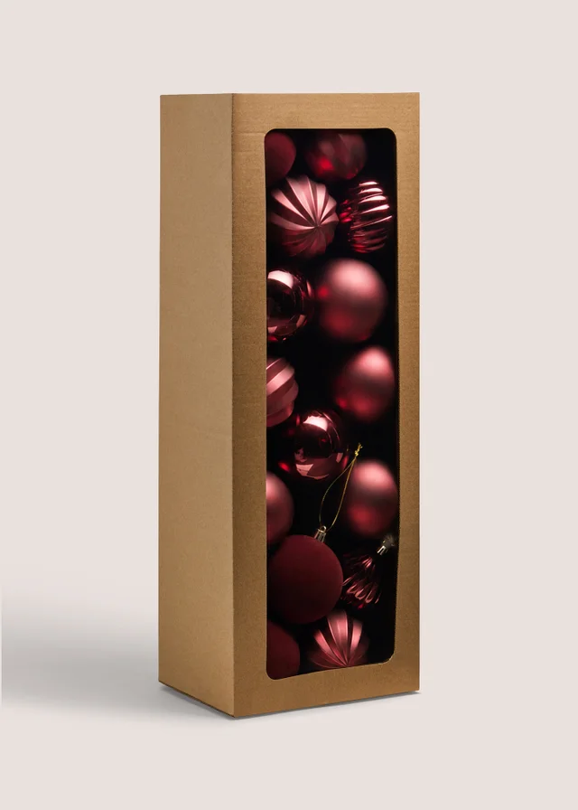 30 Pack Burgundy Bauble Pack