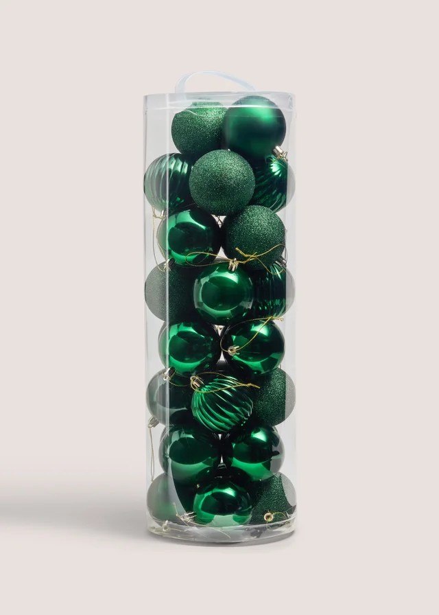 30 Pack Green Bauble Pack