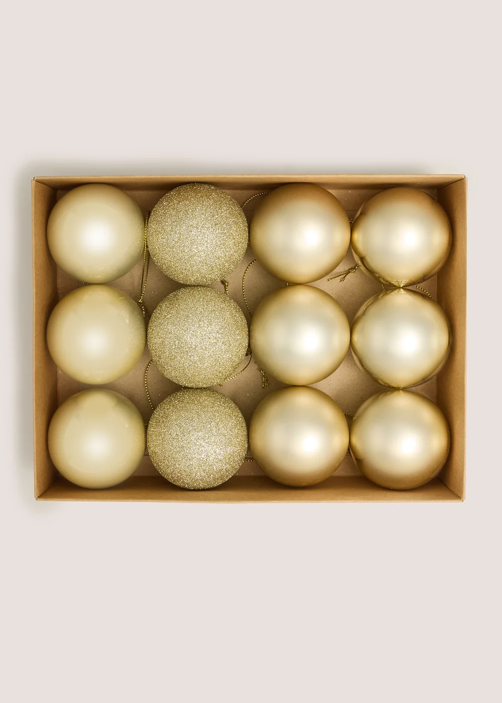 12 Pack Champagne Baubles Image 1