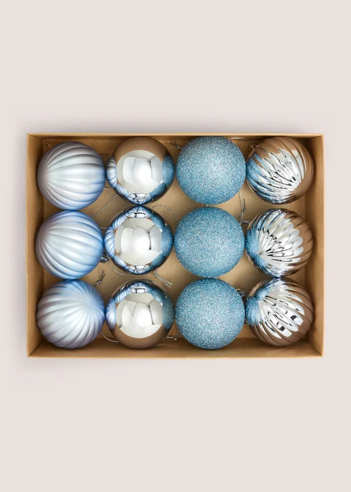 12 Pack Blue Bauble Pack Image 1