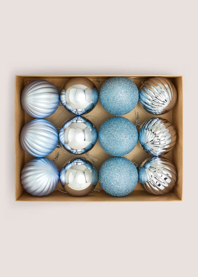 12 Pack Blue Bauble Pack