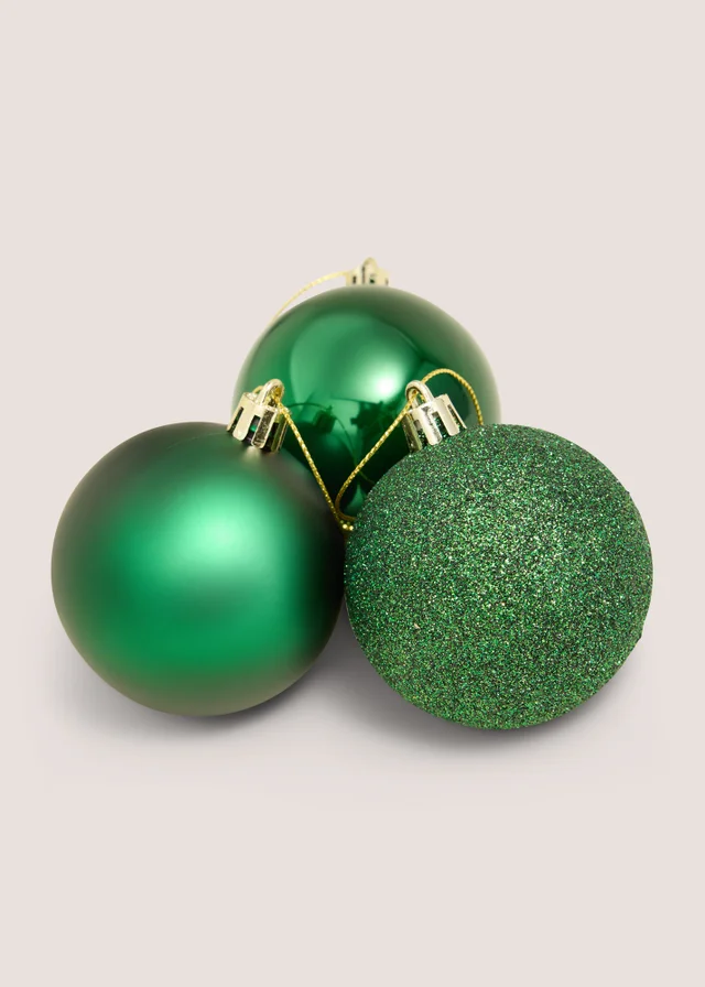 12 Pack Green Baubles