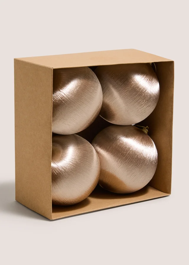4 Pack Champagne Satin Baubles