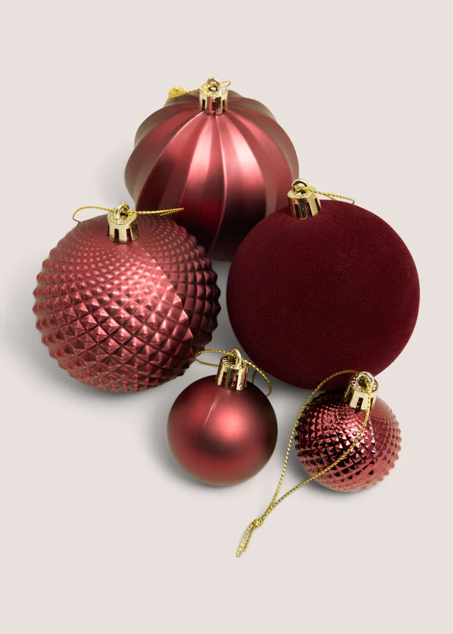 20 Pack Burgundy Baubles