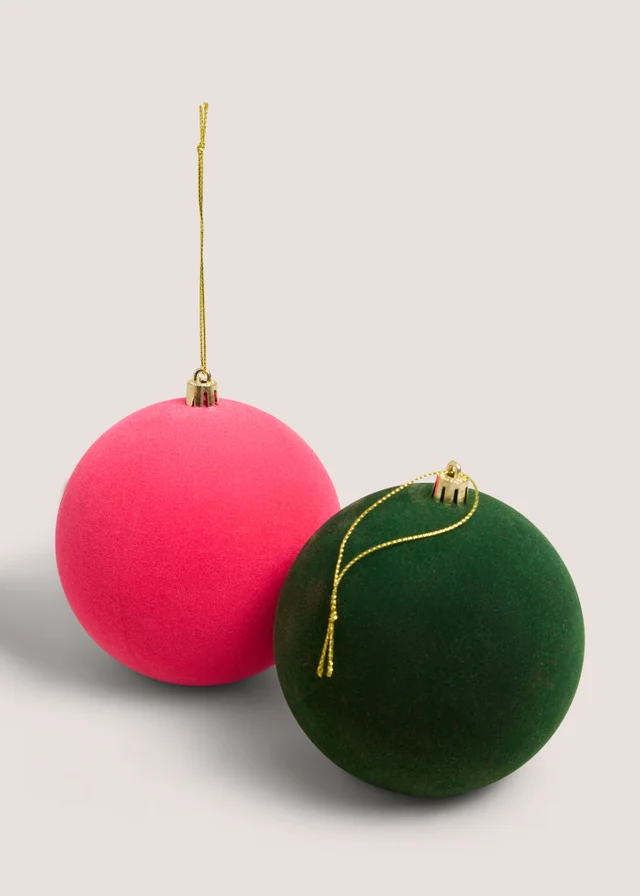 4 Pack Flocked Bauble Pack