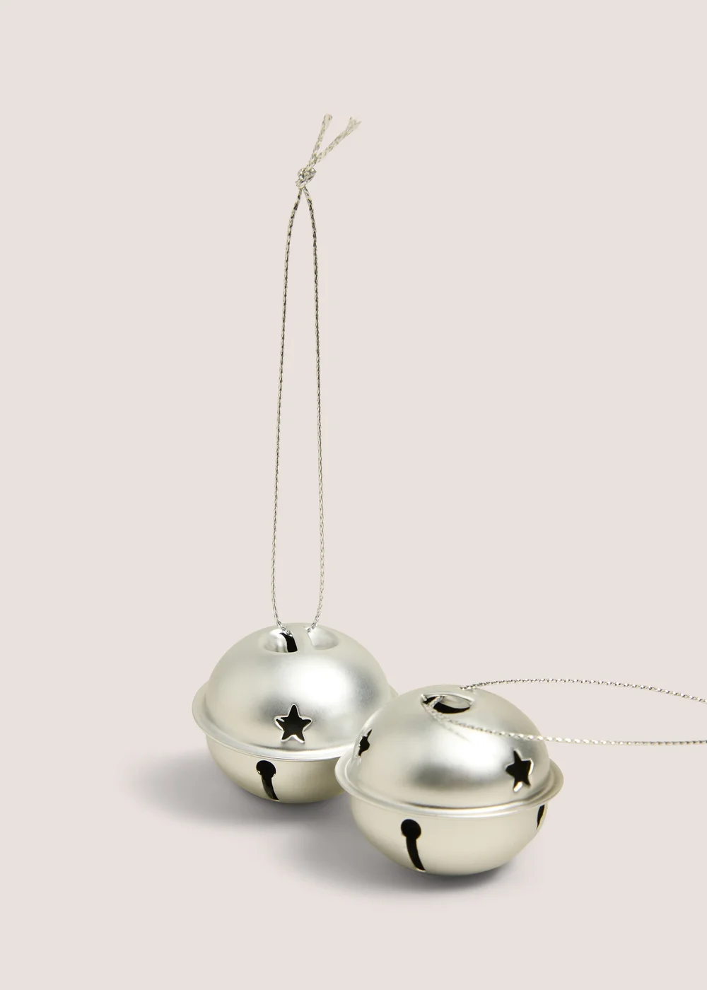 9 Pack Silver Bell Baubles Image 2