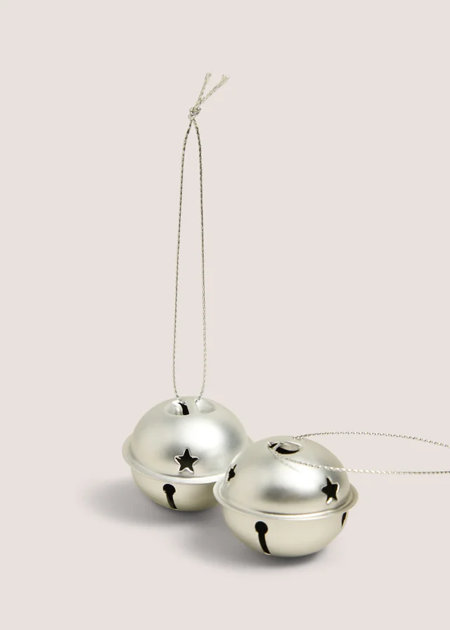 9 Pack Silver Bell Baubles