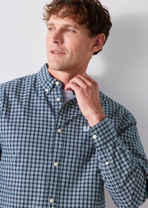 Lincoln Navy Mini Check Shirt - S Image 3