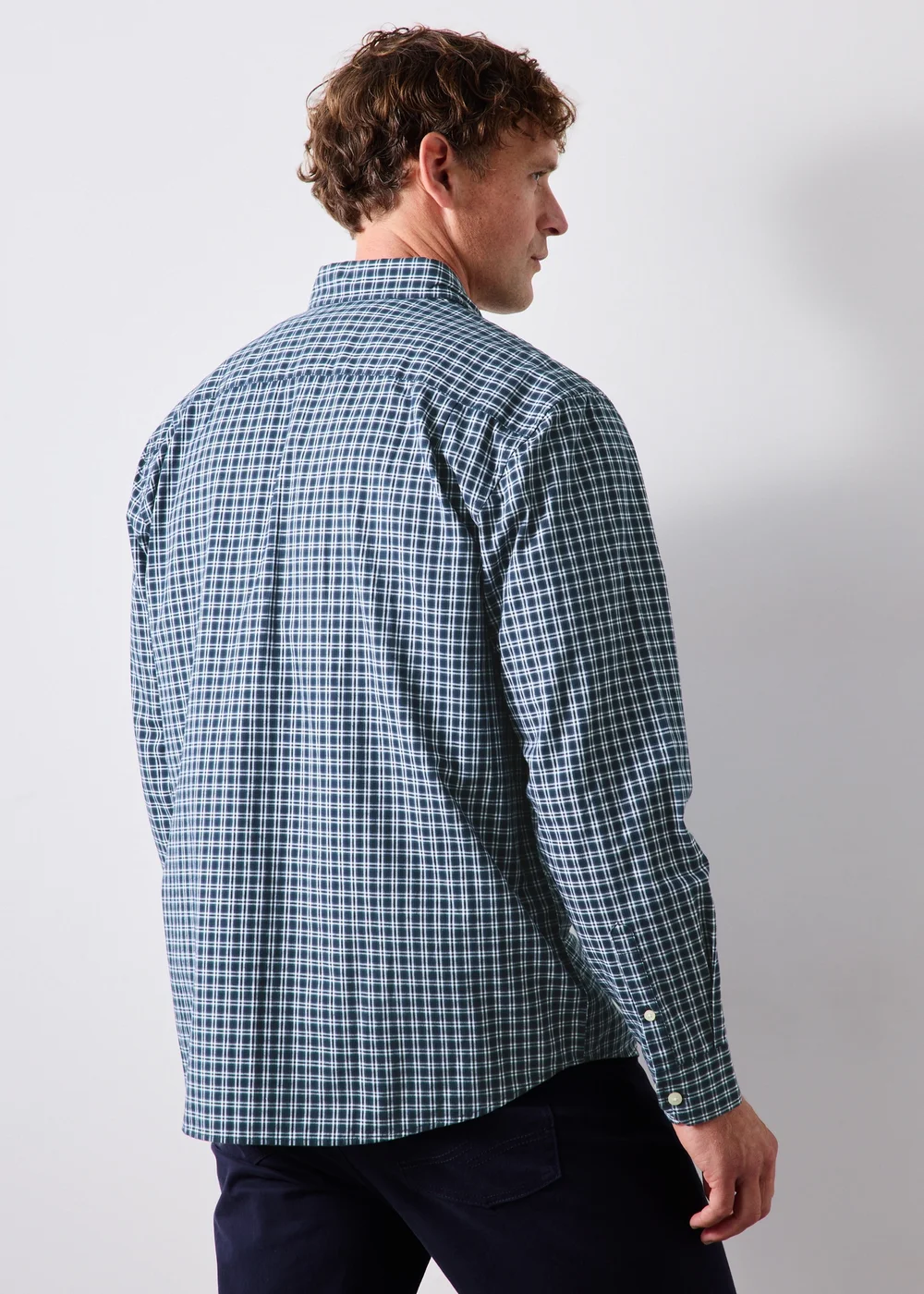 Lincoln Navy Mini Check Shirt - S Image 2