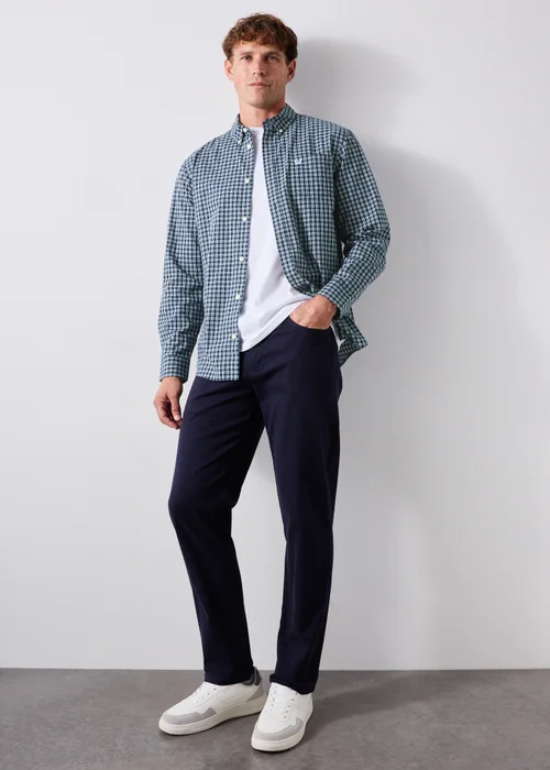 Lincoln Navy Mini Check Shirt - S Image 4