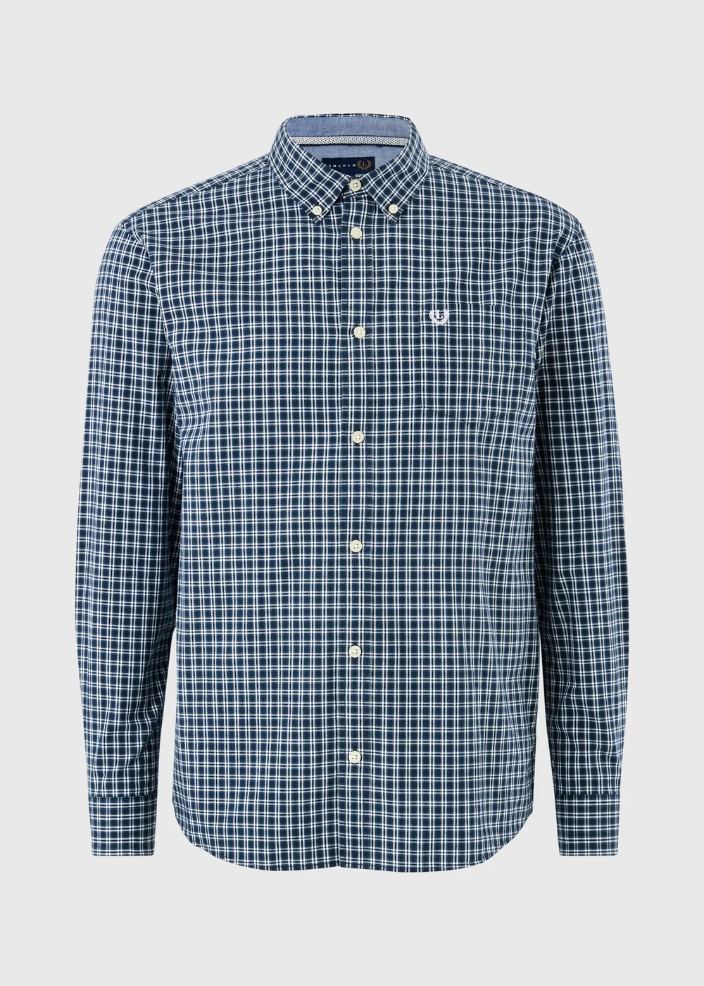 Lincoln Navy Mini Check Shirt - S Image 5