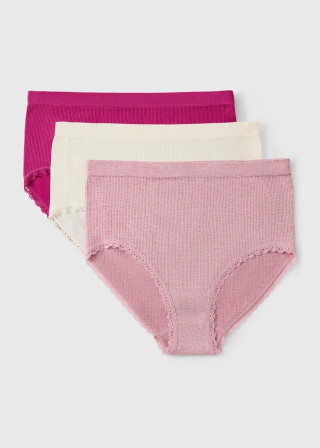 3 Pack Pink Full Brief Knickers