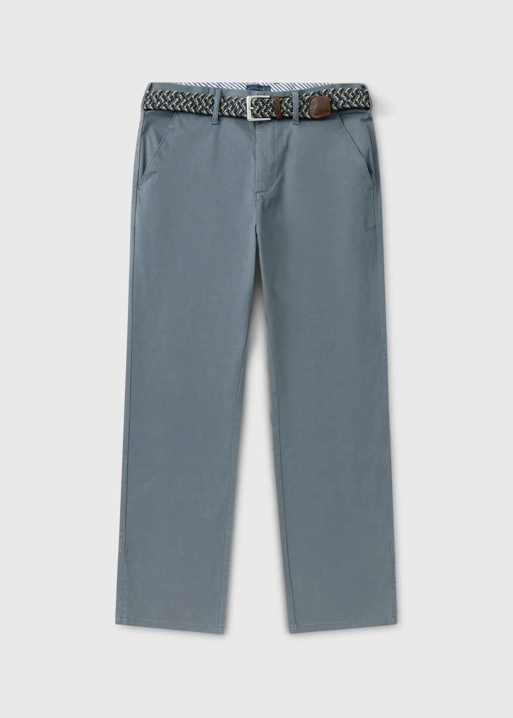 Lincoln Charcoal Belted Chino Trousers - 32 R Image 4