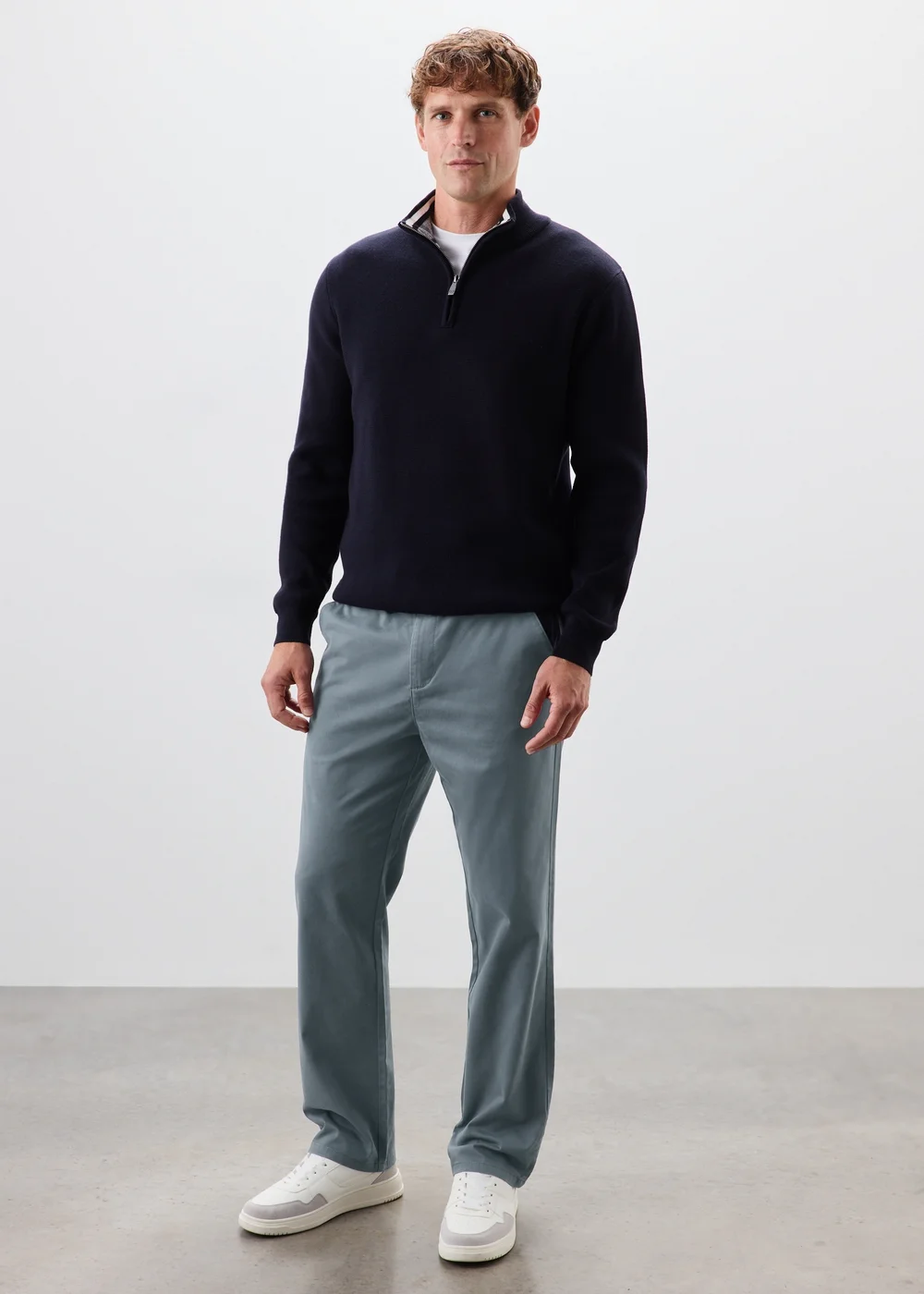 Lincoln Charcoal Belted Chino Trousers - 32 R Image 1