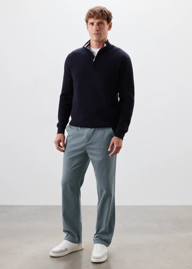 Lincoln Charcoal Belted Chino Trousers