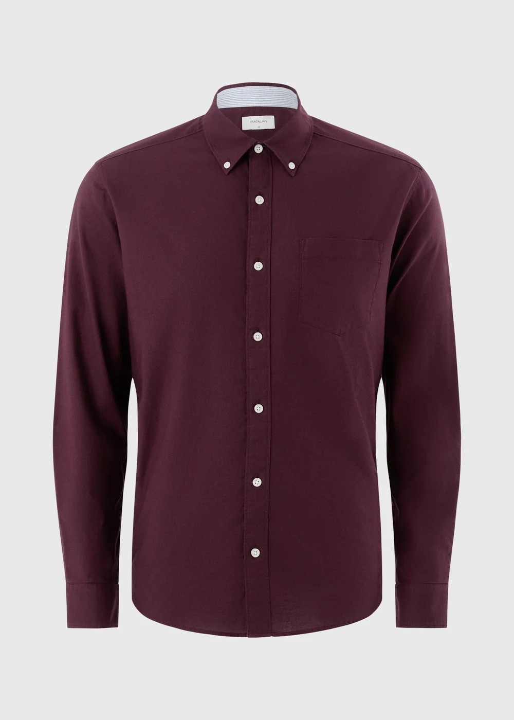 Burgundy Long Sleeve Oxford Shirt - S Image 1