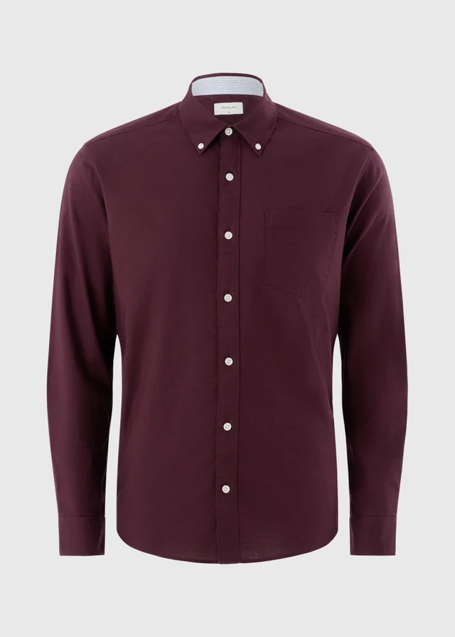Burgundy Long Sleeve Oxford Shirt