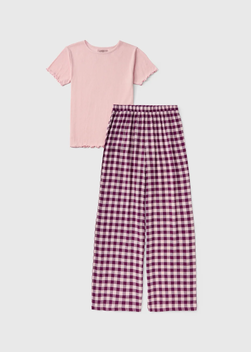 Pink Check Pyjama Set - XS Image 1