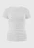 White Ruched Side Ribbed T-Shirt - 8 Image 2
