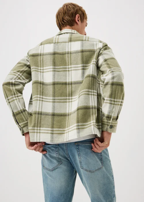 Sage Green Brushed Check Overshirt - S Image 2