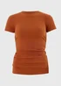 Terracotta Ruched Side Ribbed T-Shirt - 8 Image 1