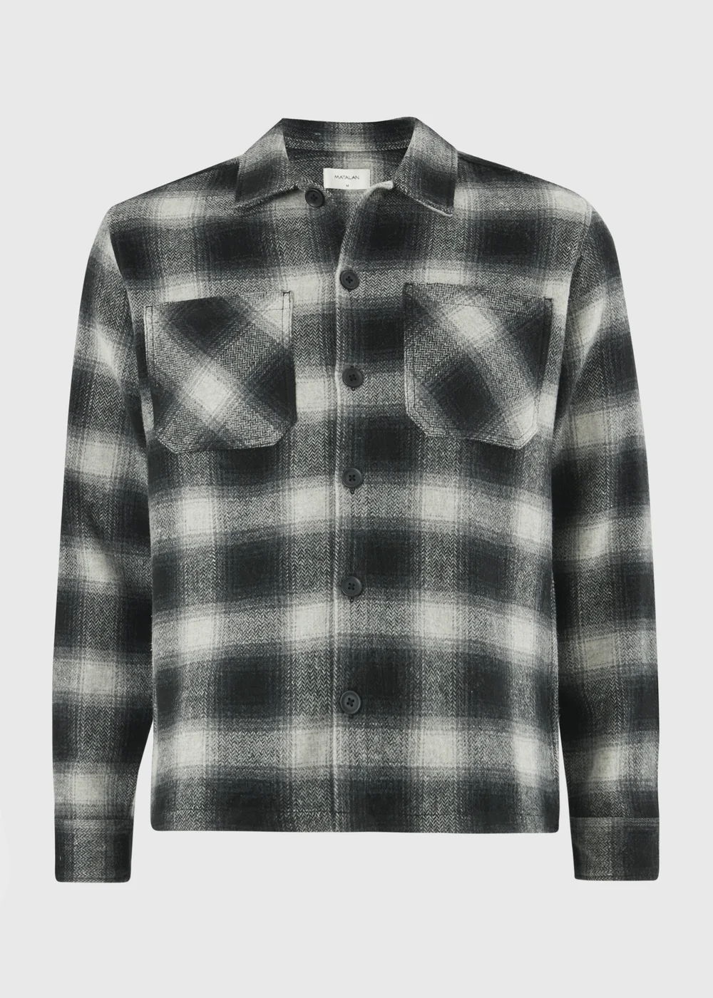 Black Brushed Check Overshirt - S Image 1