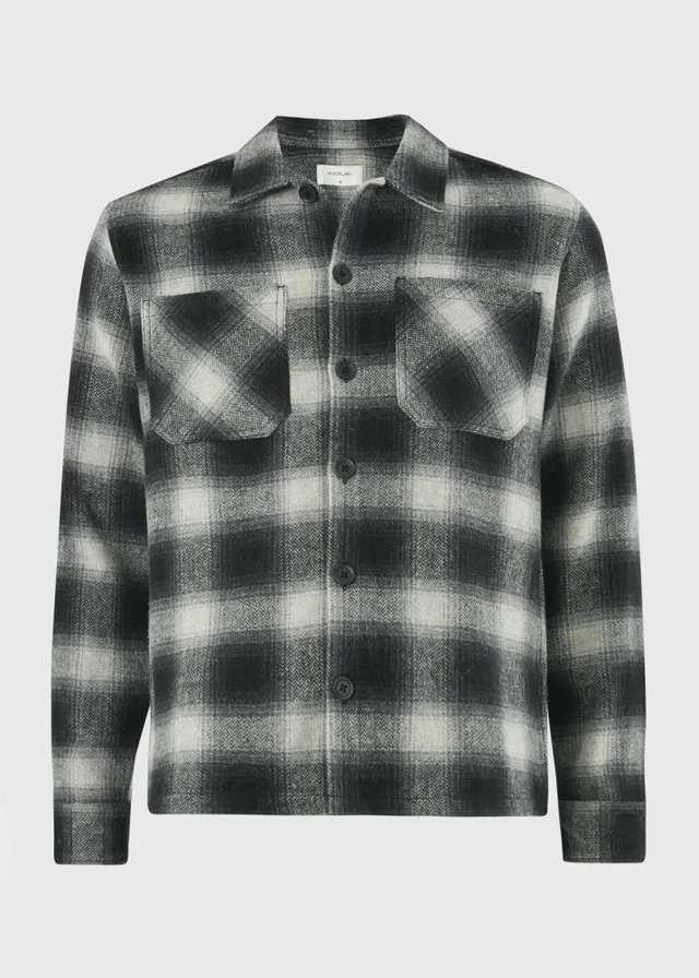 Black Brushed Check Overshirt