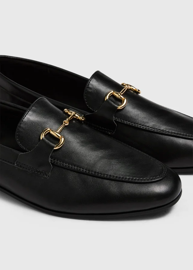 Black Metal Bar Loafers