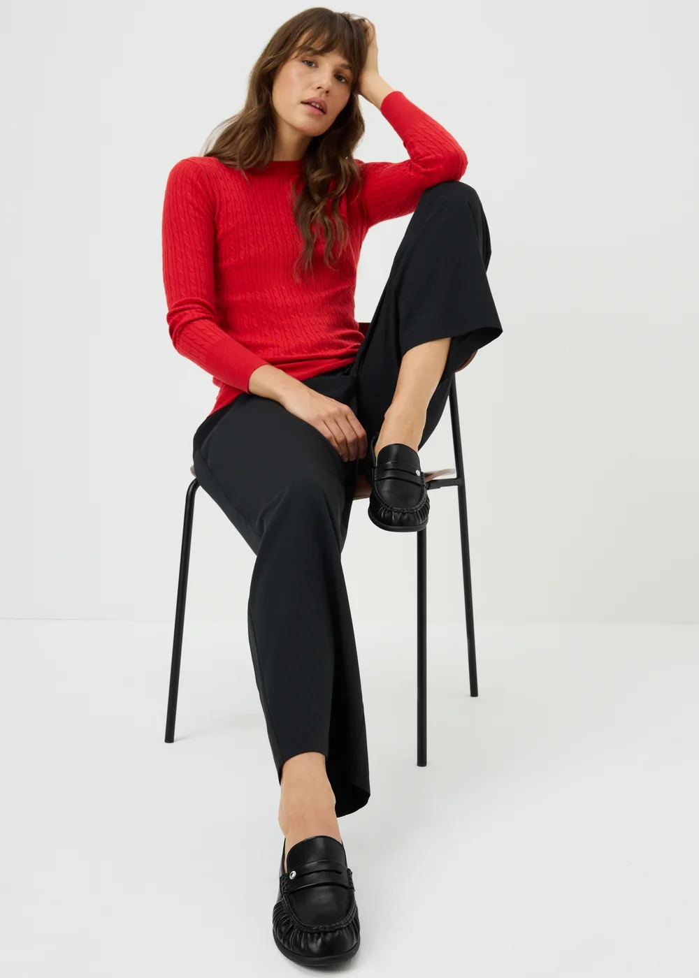 Black Ruched PU Loafers - 3 Image 1