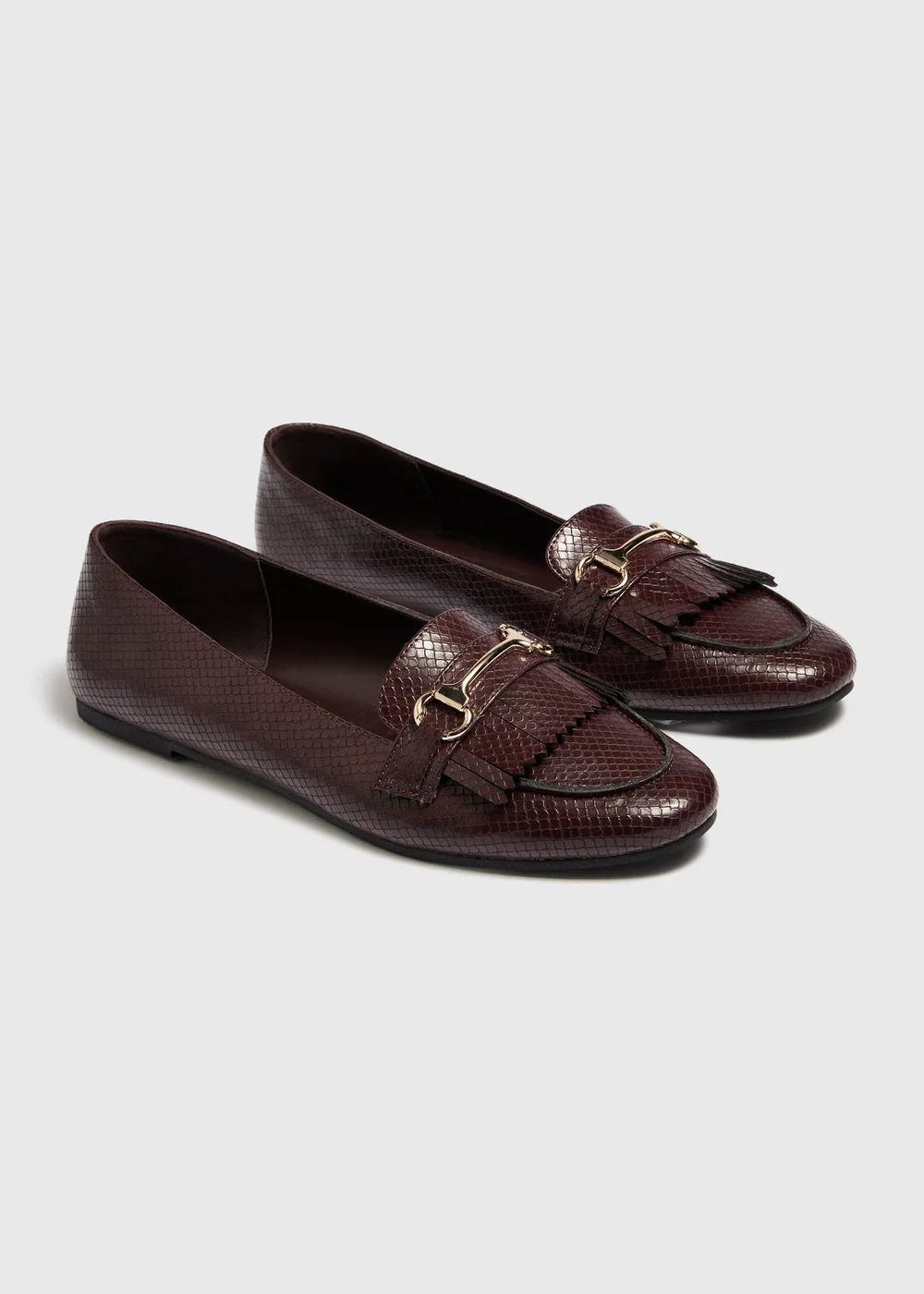Burgundy Fringed Metal Bar Loafer - 3 Image 3