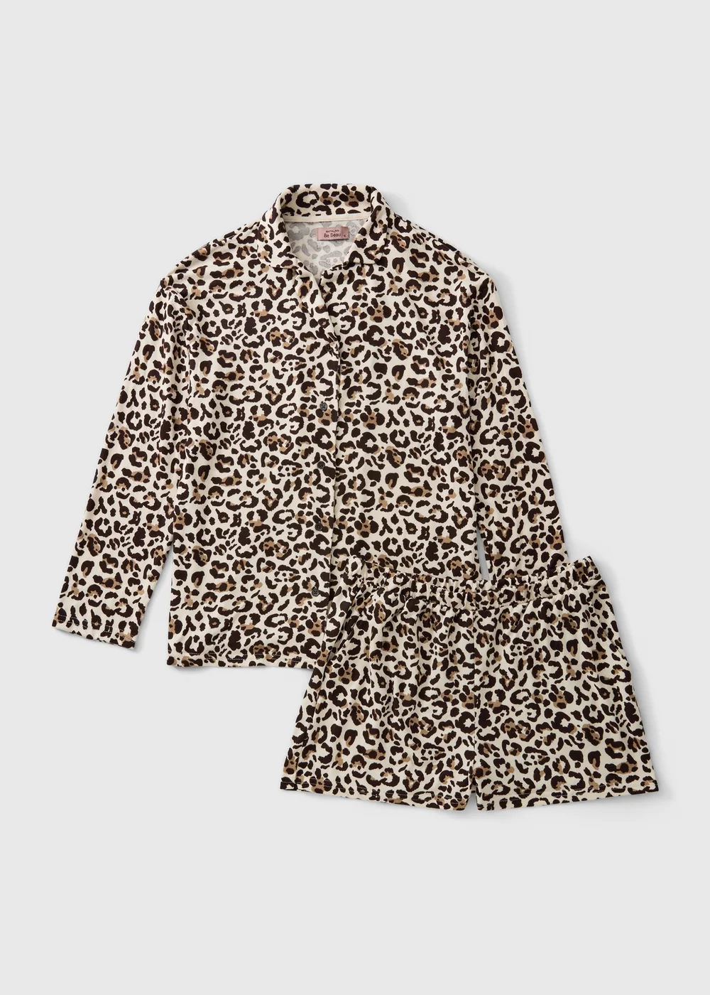 Leopard Print Long Sleeve Pyjama Set - XS Image 1