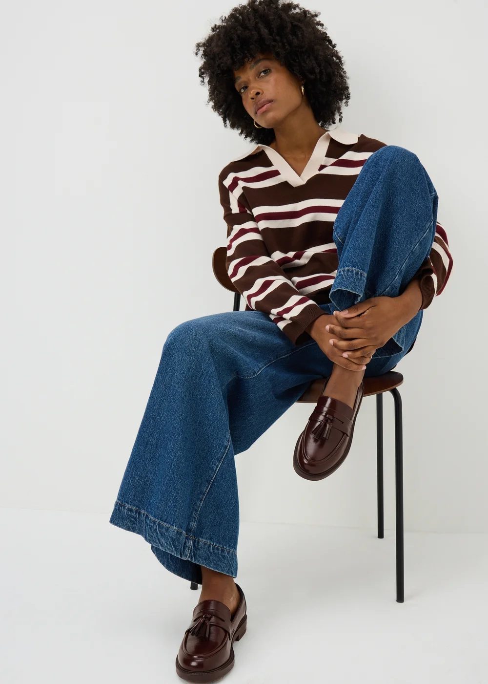 Burgundy Crinkle Chunky Loafers - 3 Image 1