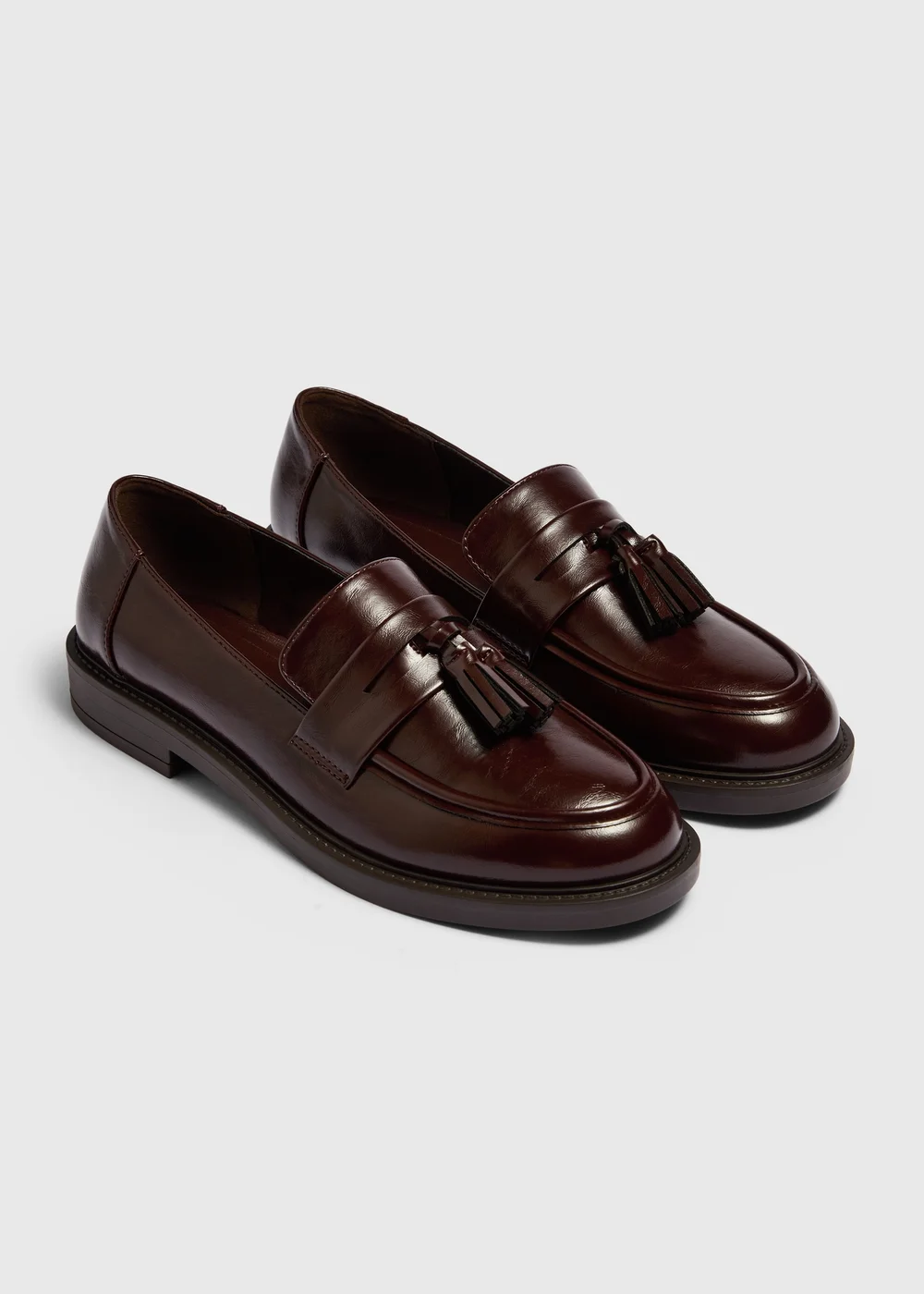 Burgundy Crinkle Chunky Loafers - 3 Image 2