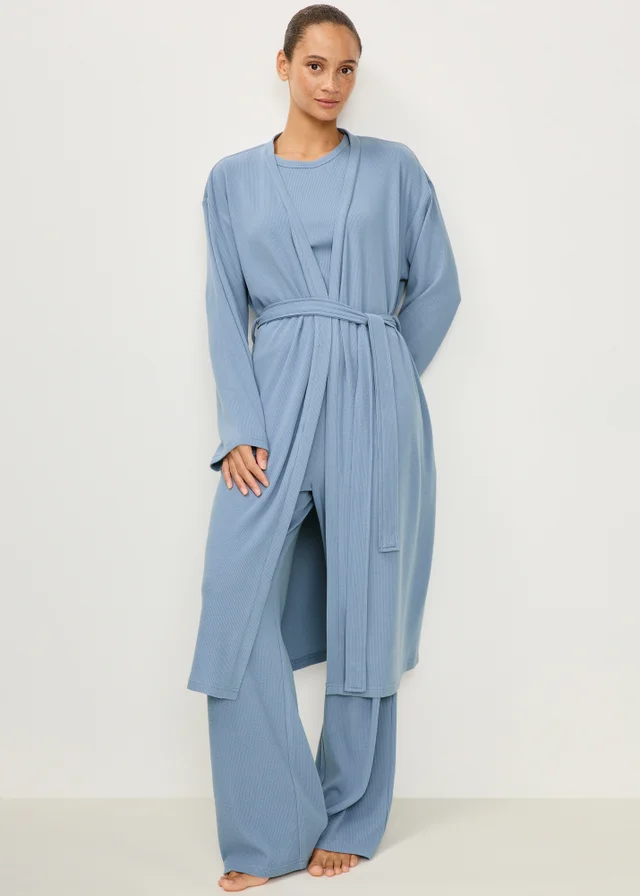 Blue 3 Piece Soft Knit Lounge Set