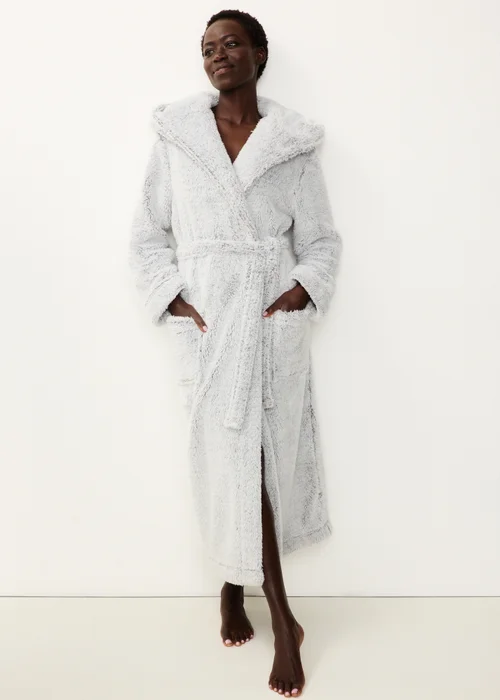Grey Hooded Dressing Gown - XS Image 1