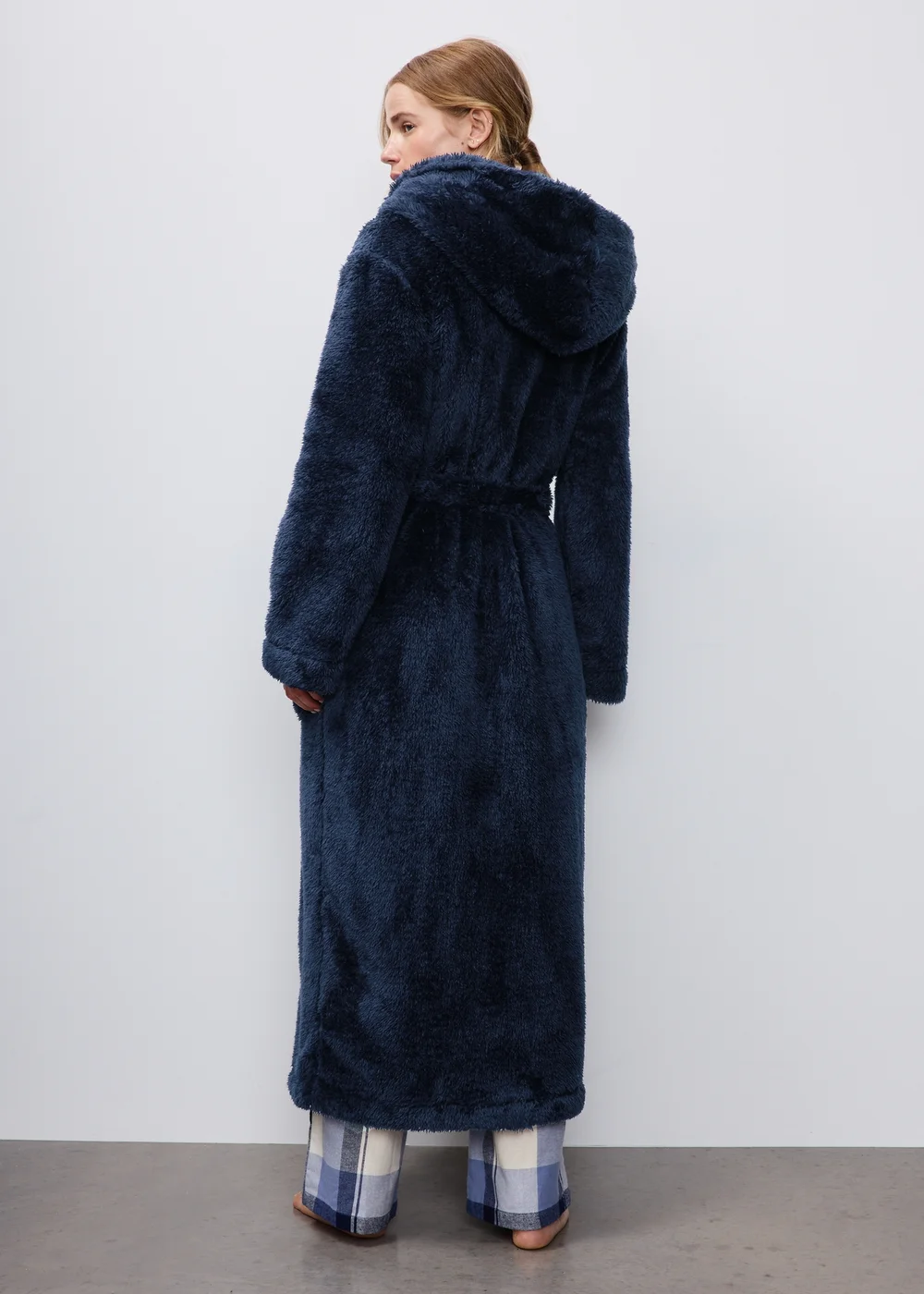 Navy Hooded Dressing Gown - XS Image 2